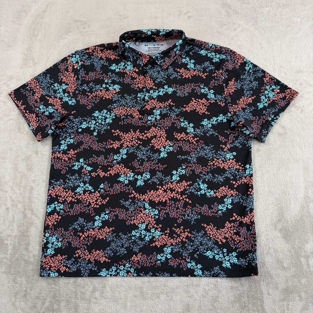 Adidas Printed Polo Golf Shirt in Multi Floral AOP Men XL Performance NWOT